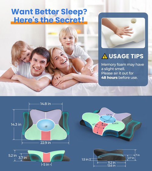 Ultra Pain Relief Cooling Pillow for Neck Support, Adjustable Cervical Neck Pillow Cozy Sleeping, Odorless Ergonomic Contour Memory Foam Pillows, Orthopedic Bed Pillow for Side Back Stomach Sleeper