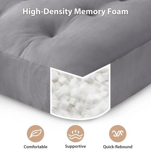 SM-XLHN Meditation Floor Pillow Set of 2, Square Large Pillows Seating for Adults, Meditation Cushion Pillow,Tufted Corduroy Cushion for Tatami Living Room or Yoga, Light Gray, 22x22 Inch