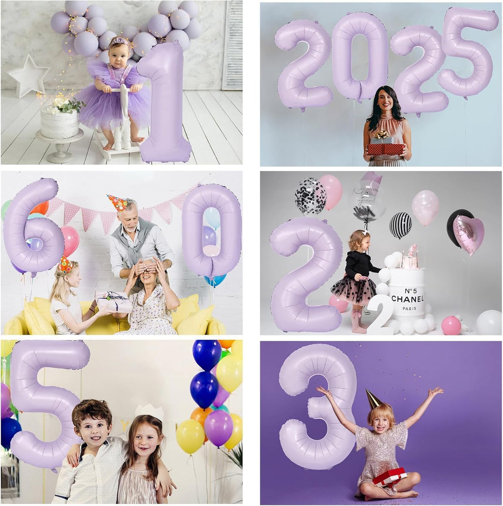 Skiennix 40-Inch Purple Number Balloon - Matte Finish Birthday & Wedding Party Decoration (Number 6)