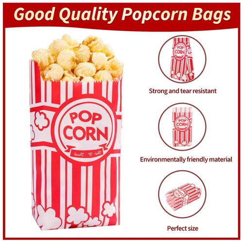 VOISEN Paper Popcorn Bags,1000 Packs 1oz Popcorn Bag Individual Servings, Pop Corn Bag Bulk for Poporn Machine,Movie Nights Pop Corn Bags
