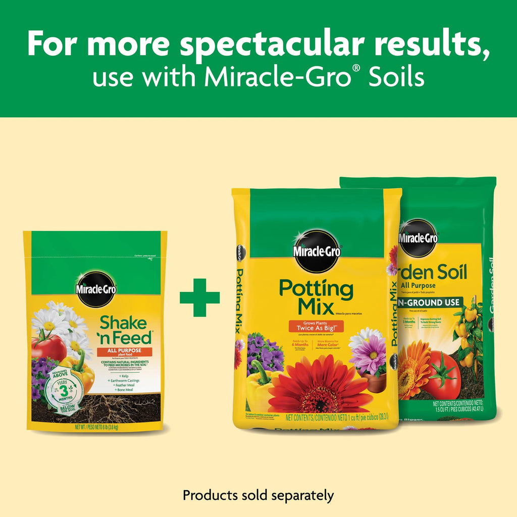 Miracle-Gro Shake 'N Feed All Purpose Plant Food - Feeds Indoor & Outdoor Plants for 3 Months | 8 lbs.
