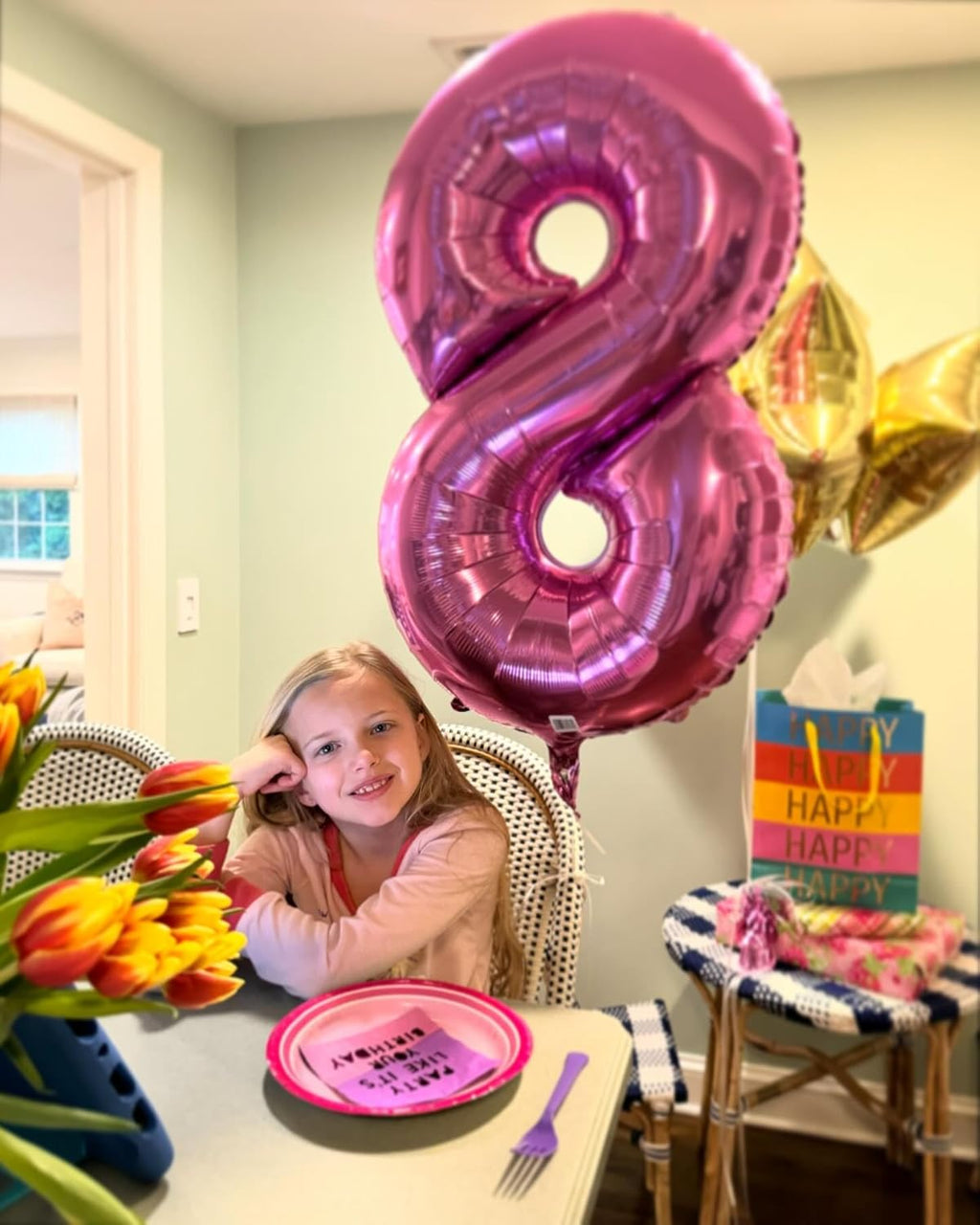 Number 3 Balloon - 40 Inch Pink Birthday Decoration for Kids & Girls' Parties