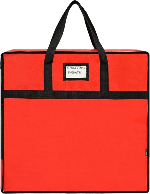 HOMEST Wreath Storage Container - Durable Zipper Bag with Extra Straps & Pest Protection | 24" Premium Organizer