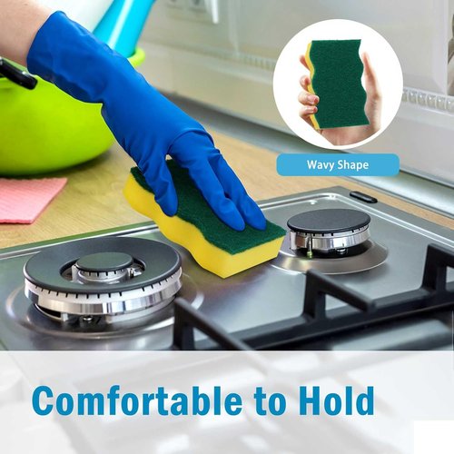 AIDEA Heavy Duty Dish Sponges - 24 Pack Stink-Free Cleaning Scrubber for Home & Kitchen