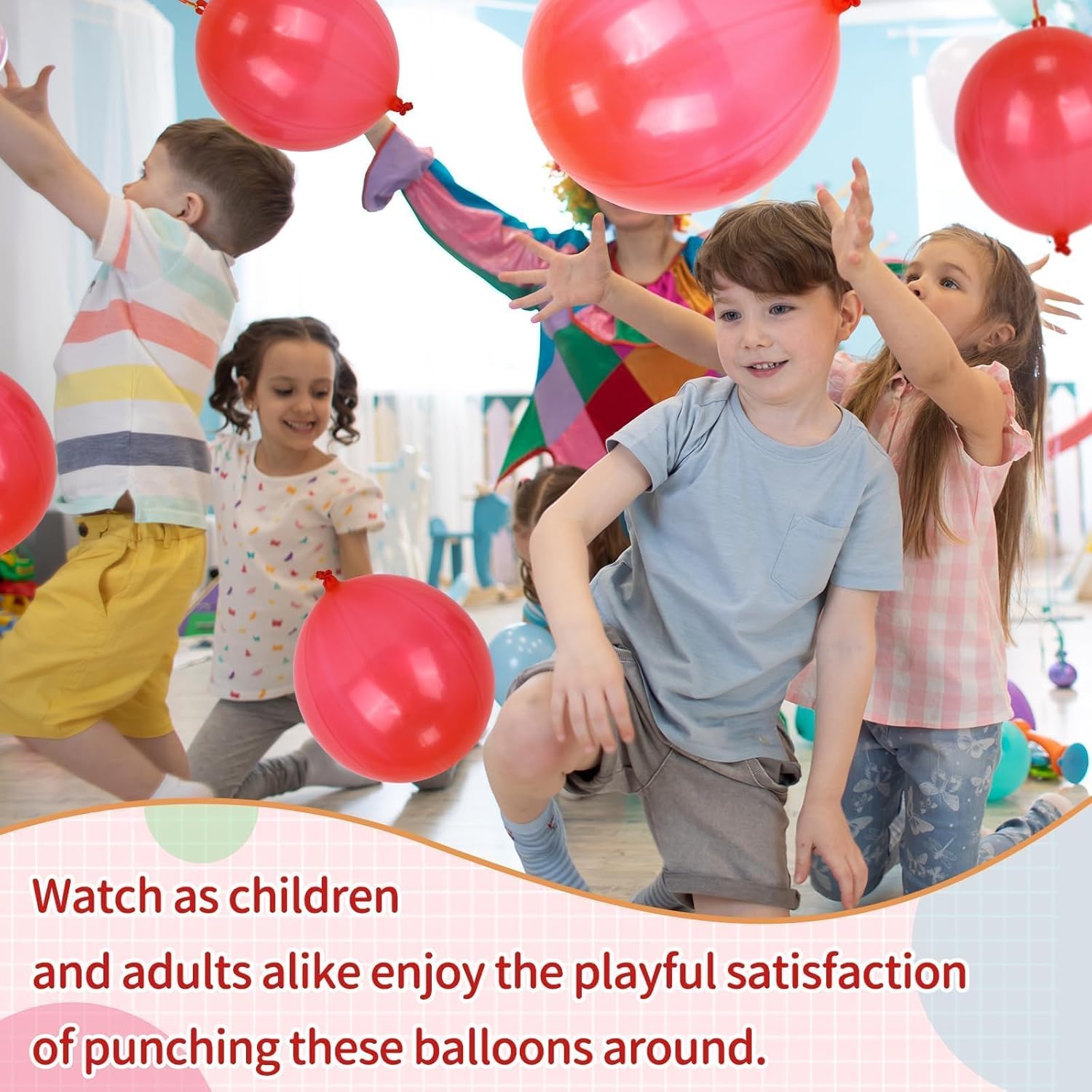 Punch Balloons by [Brand Name] - 36 Pcs Red Balloons with Rubber Band Handle for Easy Grip | Perfect for Kids’ Birthday Parties & Outdoor Fun