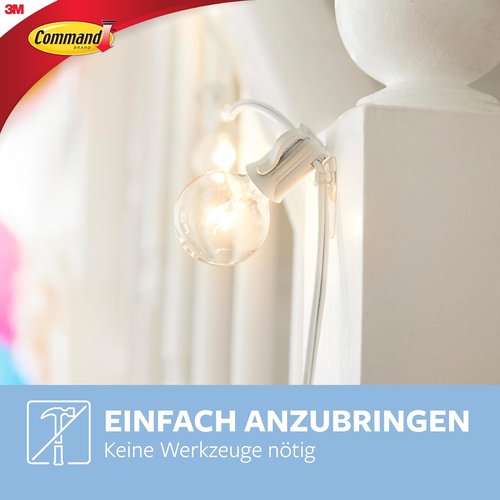 Command Mini Holiday Light Hooks - 40 Clips & 48 Strips for Easy Holiday Decor Setup