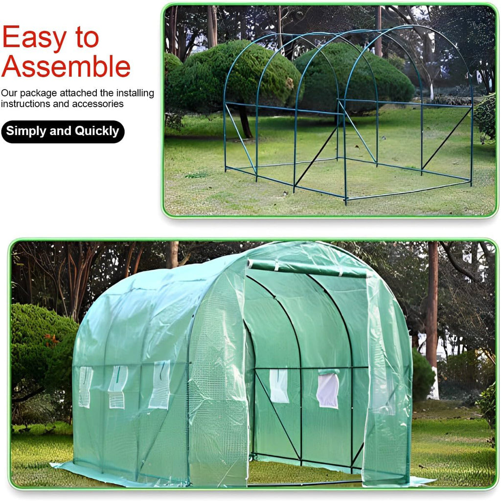 Skiennix Walk-In Greenhouse Kit - Observation Windows for Outdoor Plant Growth | 10' x 7' x 7'