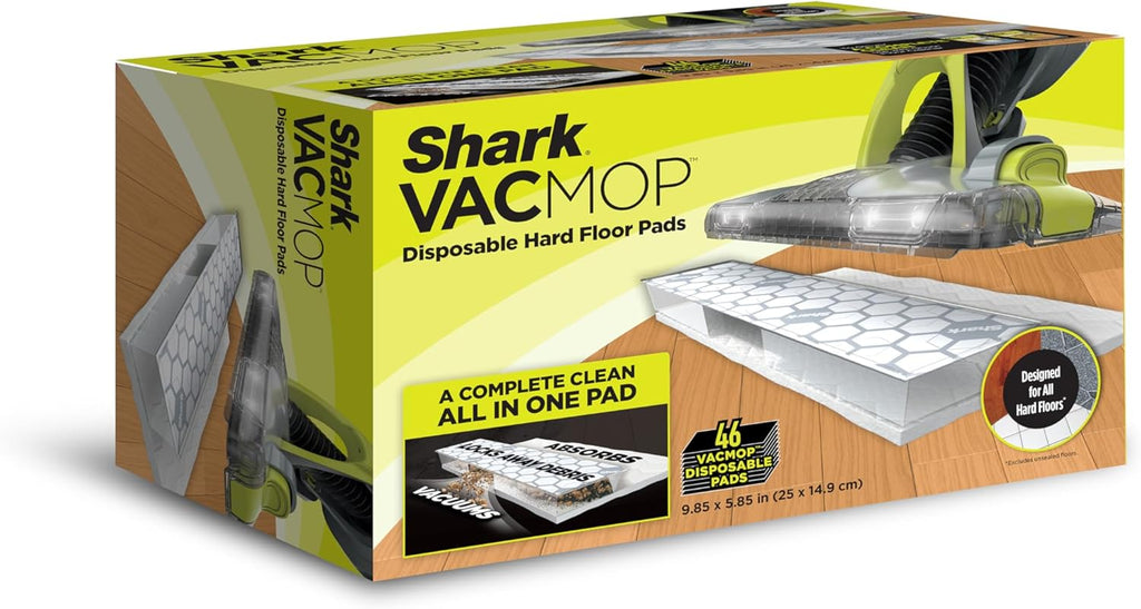 Shark VACMOP Disposable Hard Floor Pad Refills - No-Touch Disposal for All Sealed Floors | 46 Count