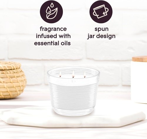 Glade Sheer Vanilla Embrace - Essential Oil Infused 3-Wick Fragrance Candle | 6.8 Oz, 3 Count