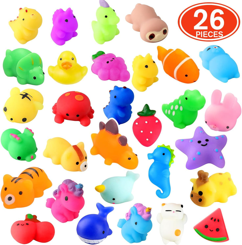 Nobasco Squishies - 26 Pack Kawaii Cat Mochi Squishy Toys | Slow Rising Stress Relievers for Parties & Gifts
