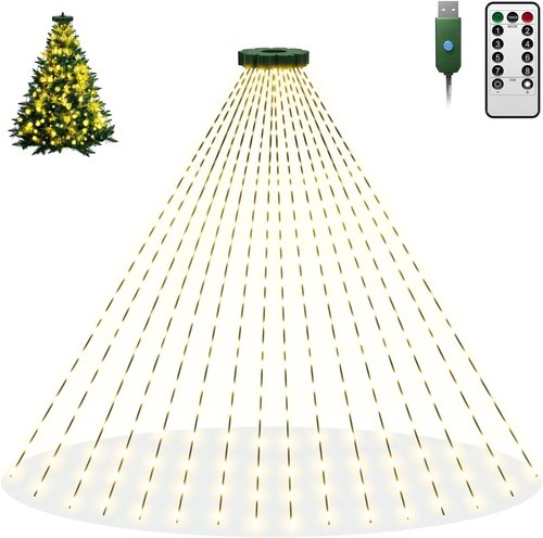 Btfarm Christmas Tree Lights - 400 LED Remote Fairy Lights | 6.6FT Waterproof Dimmable Twinkle for 5-7FT Trees
