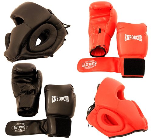 2 Pairs Pro Boxing Gloves & Pro Head Gears Pro Quality (1)