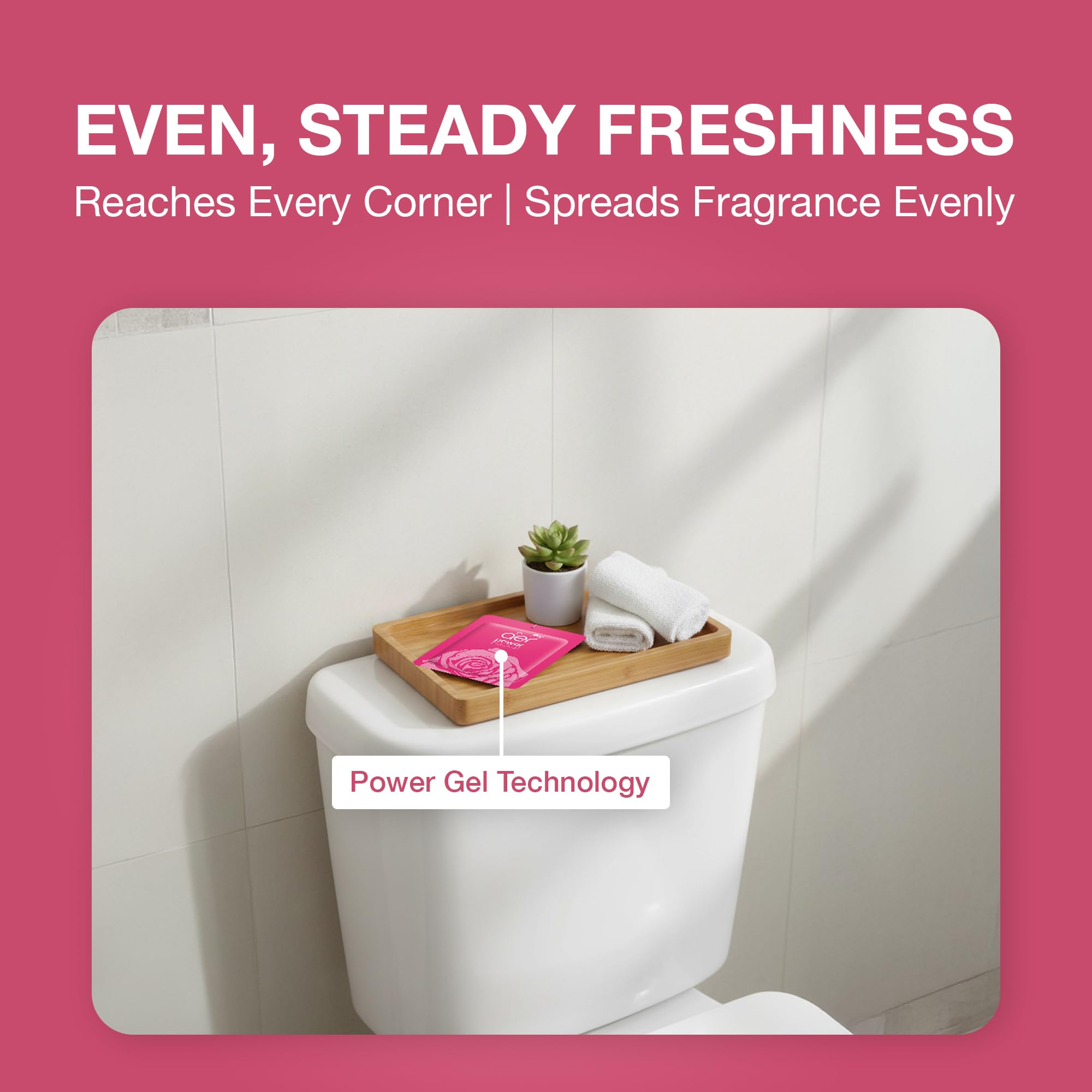 Godrej Aer Power Pocket Bathroom Fragrance - Fresh Blossom, 10g (Pack of 6)