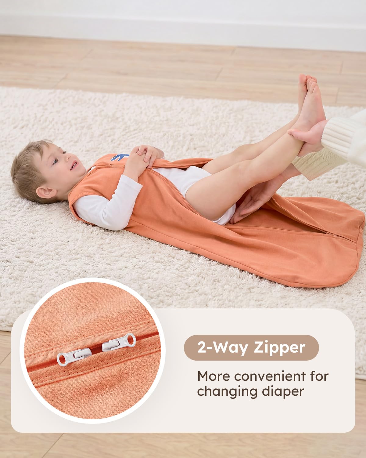 Yoofoss Baby Sleep Sack | 100% Organic Cotton Wearable Blanket for 12-18 Months | 2-Way Zipper, 3-Pack