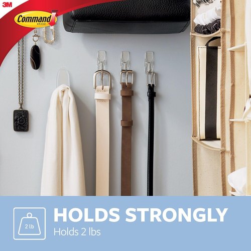 Command Medium Clear Wire Toggle Hooks - Damage-Free Hanging Solution | 10 Hooks & 12 Adhesive Strips, Holds Up to 2 lb