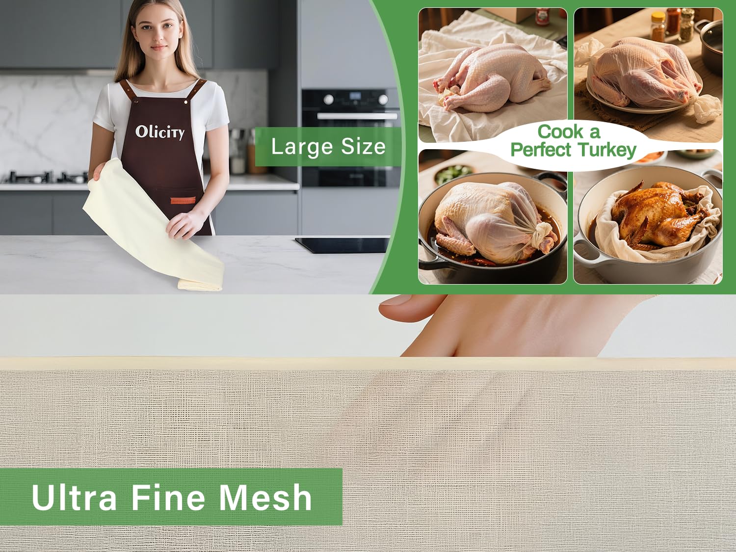 Organic Cheese Cloths, GOTS Certified, Grade 100, 36 Sq Feet, Reusable Cheese Cloth with Closed Edges Fabric Fine Mesh Cloth, Unbleached Cotton Muslin Cheesecloth for Straining,Bread,Crafts - 4 Yards
