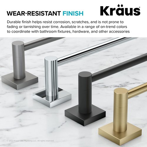 KRAUS Ventus 10-inch Bathroom Towel Bar Rack, Brushed Gold Finish, KEA-17725BG
