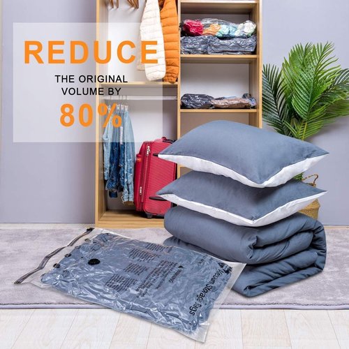 GONGSHI Vacuum Storage Bags - Jumbo Space Saver Seal Bags for Clothing & Bedding | 12 Pack