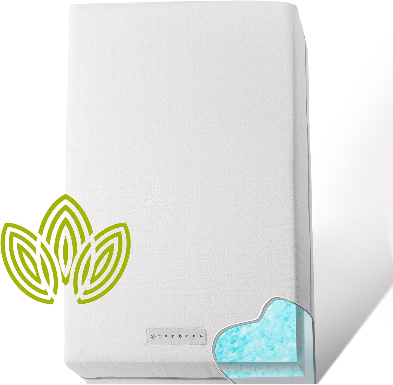Organic Cotton 2-Sided Crib Mattress - Waterproof Washable Protector & Ventilated Foam | 52x27.5x4”