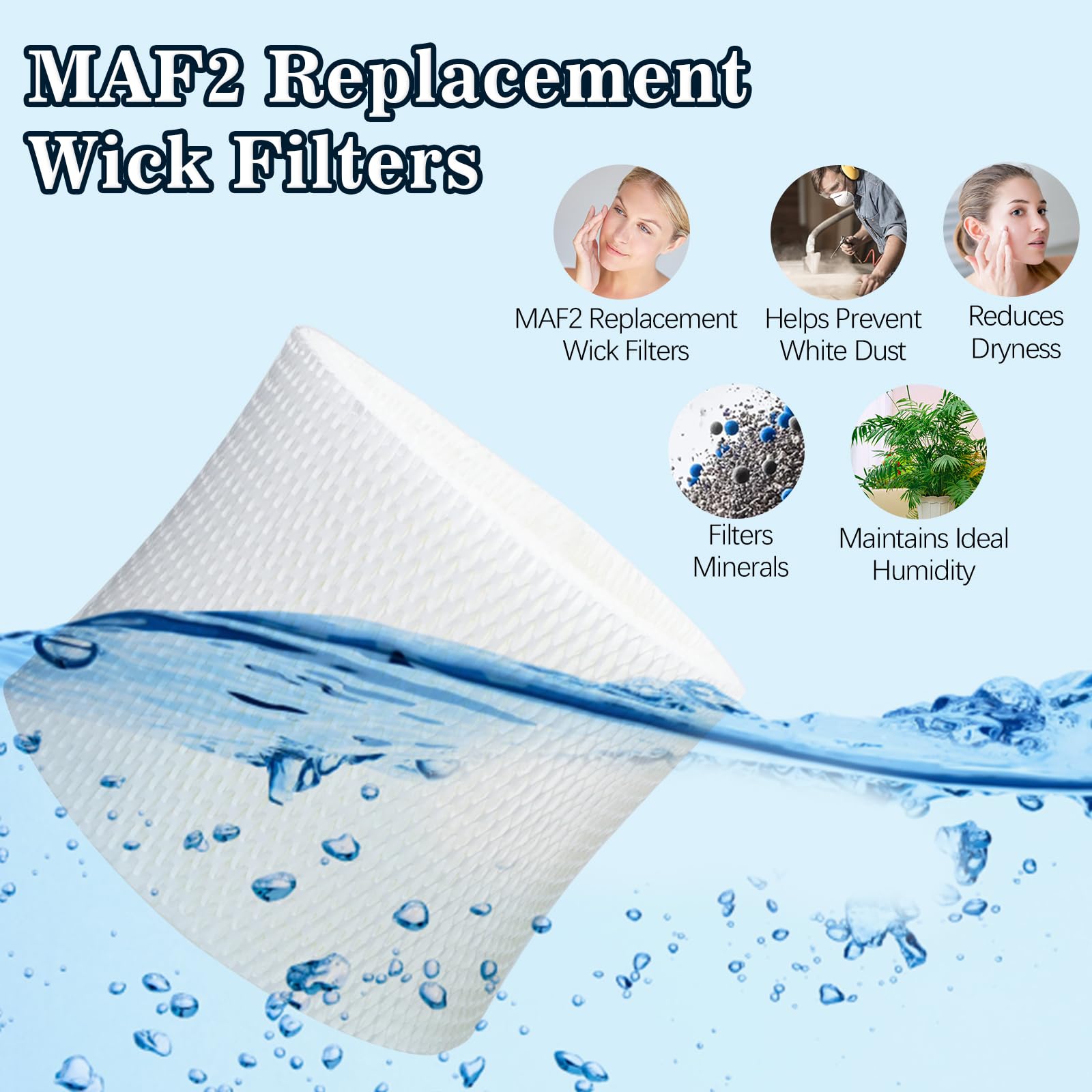 MAF2 Humidifier Wicking Filters Compatible With AIRCARE Essick Air Moist Air MA0800 MA0600 MA08000 MA0601 for Kenmore 15408 15508 154080 17006 29706 29988 Series Humidifier Replacement Filter (1-Pack)