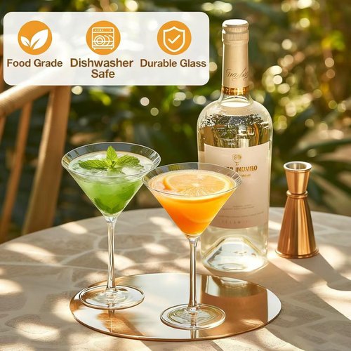 Farielyn-X Martini Glasses Set of 2, 9 oz Crystal Cocktail Glasses, Hand Blown Crystal Martini Glasses for Espresso Martini, Cosmopolitan, Gimlet, Home Bar, Party, Martini Glassware Gift Set