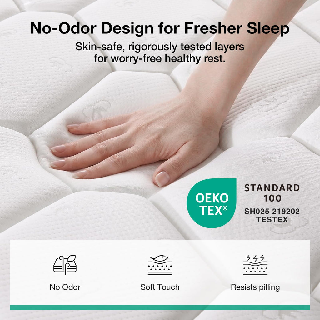 Novilla 6 Inch Twin Mattress,Bonnell Spring Hybrid Mattresses for Spine Support & Cooling Comfort - Twin Bed Mattress,Adaptive Foam Layer with Medium Firm- CertiPUR-US Certified for Youth/Guest Rooms