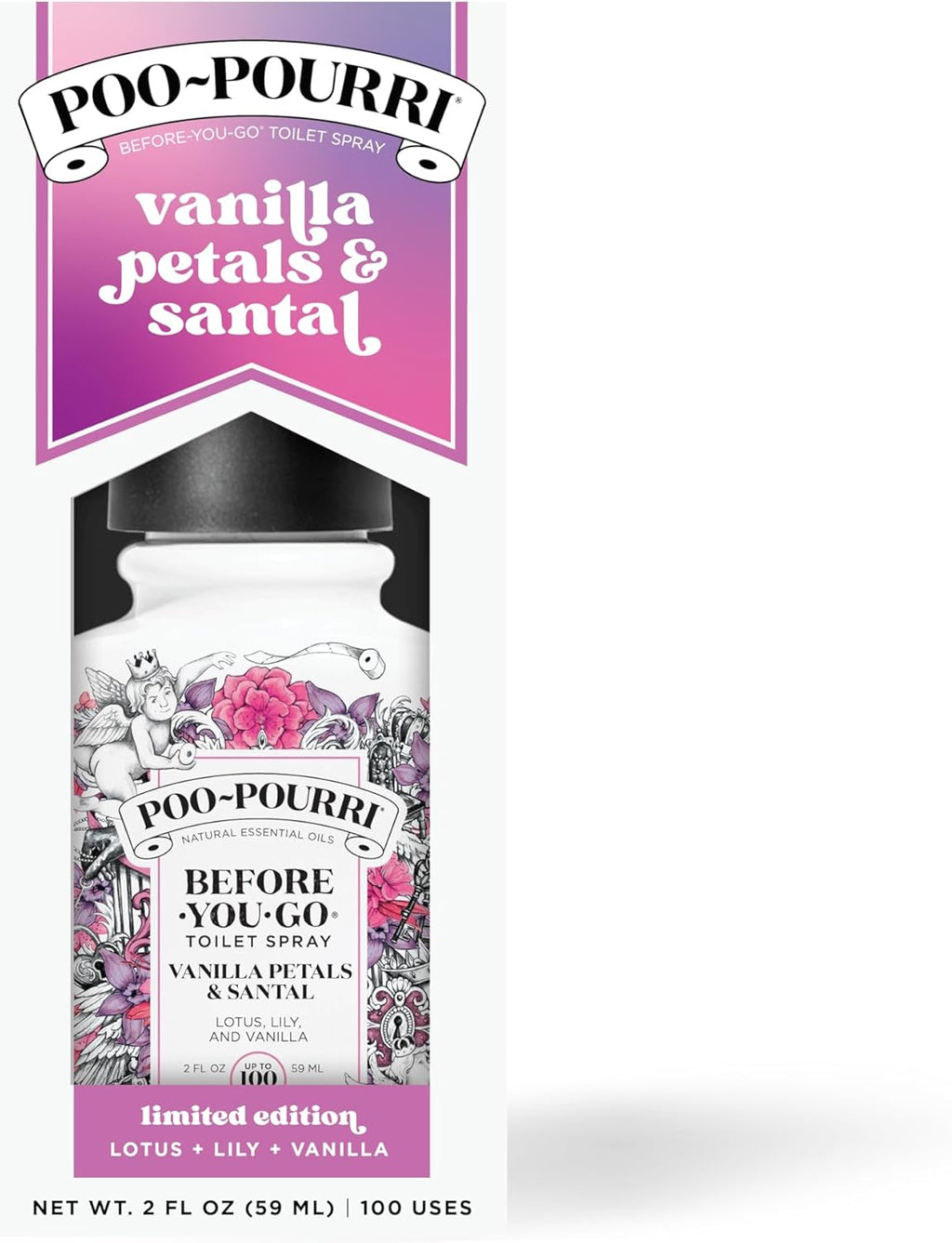 Poo-Pourri Toilet Spray - Before-You-Go Vanilla Petals & Santal, 2 Fl Oz | Odor Eliminator