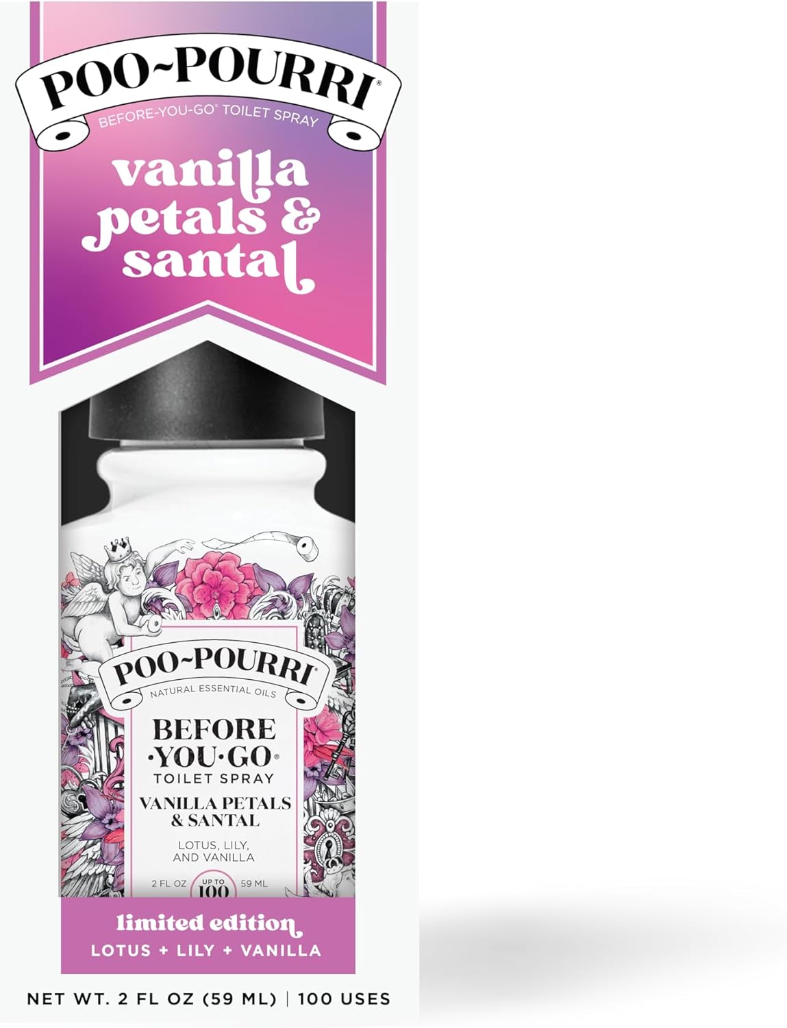 Poo-Pourri Toilet Spray - Before-You-Go Vanilla Petals & Santal, 2 Fl Oz | Odor Eliminator