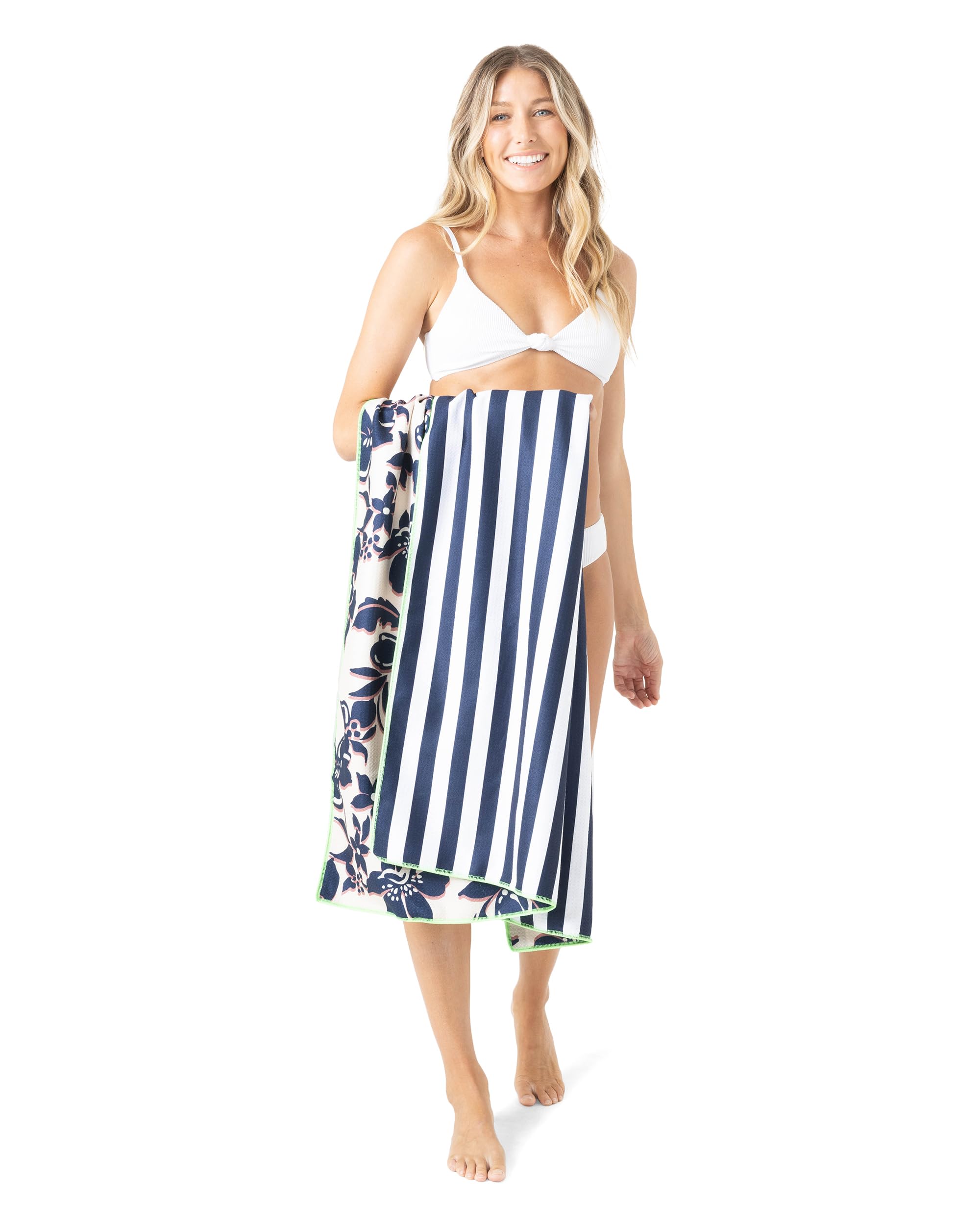 Roxy Women's Cabana Beach Towel – Soft & Absorbent, Quick-Dry, Oversized 60" x 30" Pool & Bath Towel for Beach, Pool, and Travel, Mood Indigo, OS