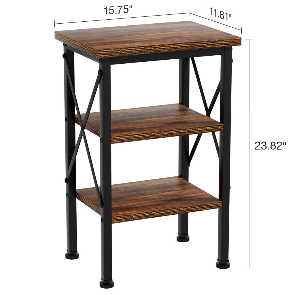 VECELO Modern Nightstands X-Design Side End Table Night Stand with Storage Shelf for Bedroom,Living Room