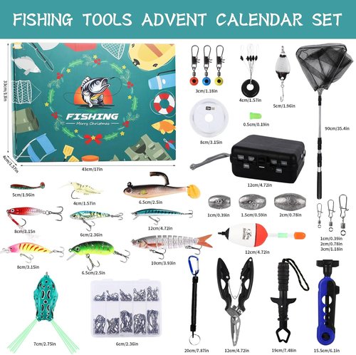 Fishing Advent Calendar 2025 - 24 Days of Mystery Lures & Tackle | Perfect Countdown Gift for Anglers