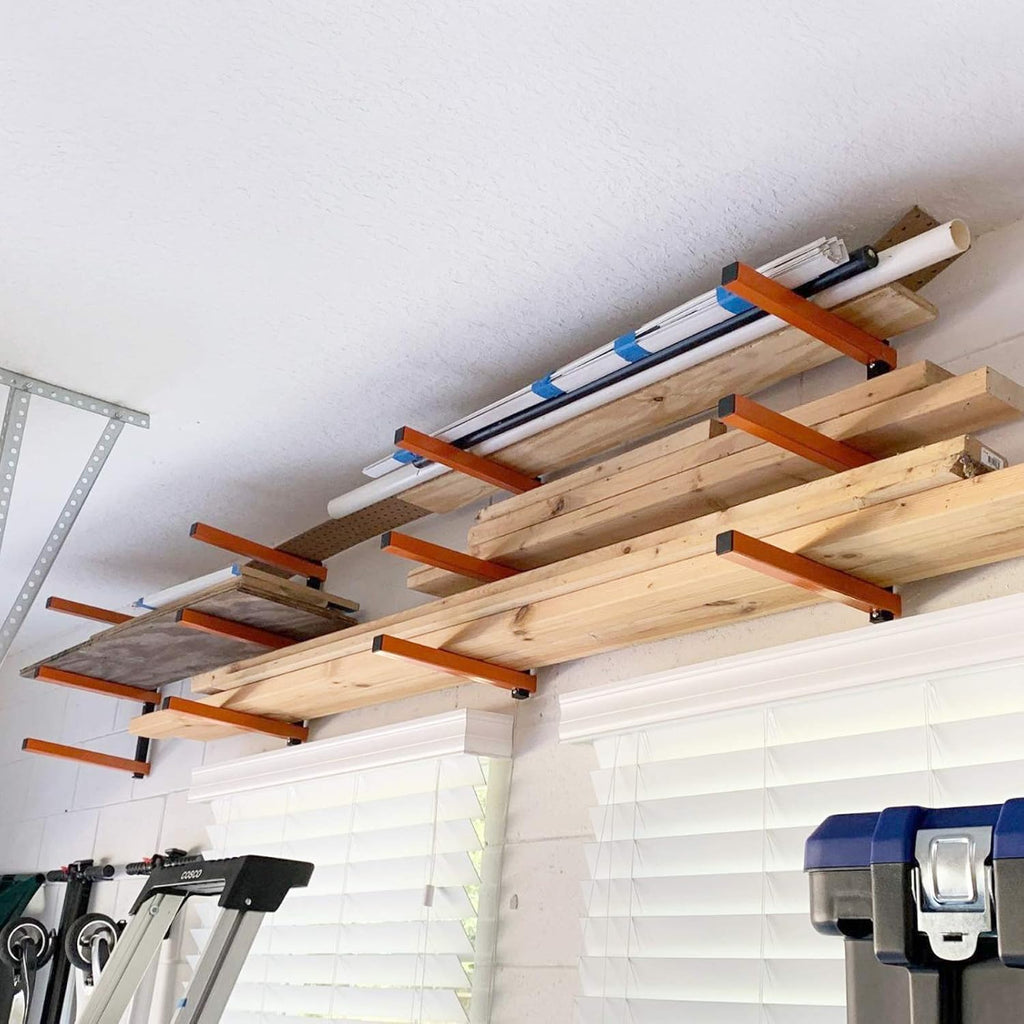 Ultrawall Wall Mount Wood Organizer - 3-Level Lumber Storage Rack for Indoor & Outdoor Use | 2 Pack