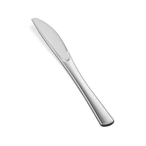150 Silver Plastic Silverware Set - Disposable Flatware Cutlery - 50 Forks, 50 Spoons, 50 Knives - Heavy Duty Party Bulk