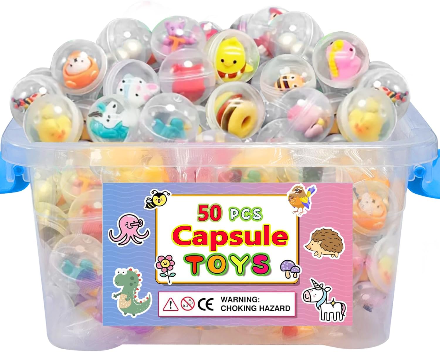 Skiennix 50pcs Mini Kawaii Capsule Toys - Fun Educational Gifts for Kids | Perfect for Goodie Bags & Prizes