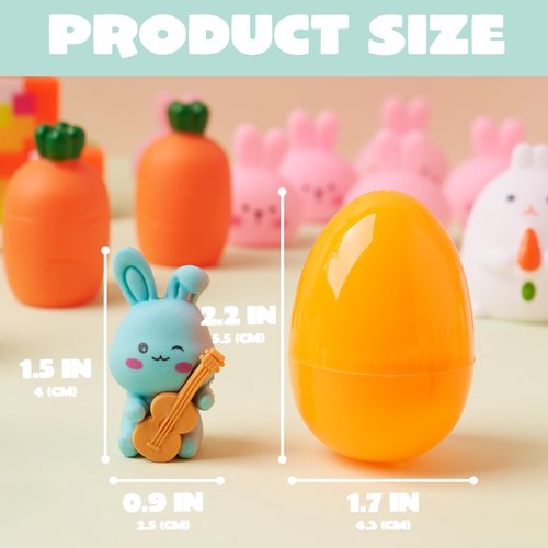 JOYIN 200 Pcs Prefilled Easter Eggs with Novelty Toys and Stickers, Filling Treats, Easter Eggs Hunt, Basket Stuffers Fillers, Theme Party Favor, Classroom Prize