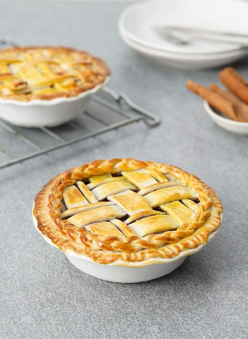 LE TAUCI Mini Pie Pans - 6.5 Inch Ceramic Pie Dish Set of 6 | Ruffled Edge, 12 Ounce Individual Bowls