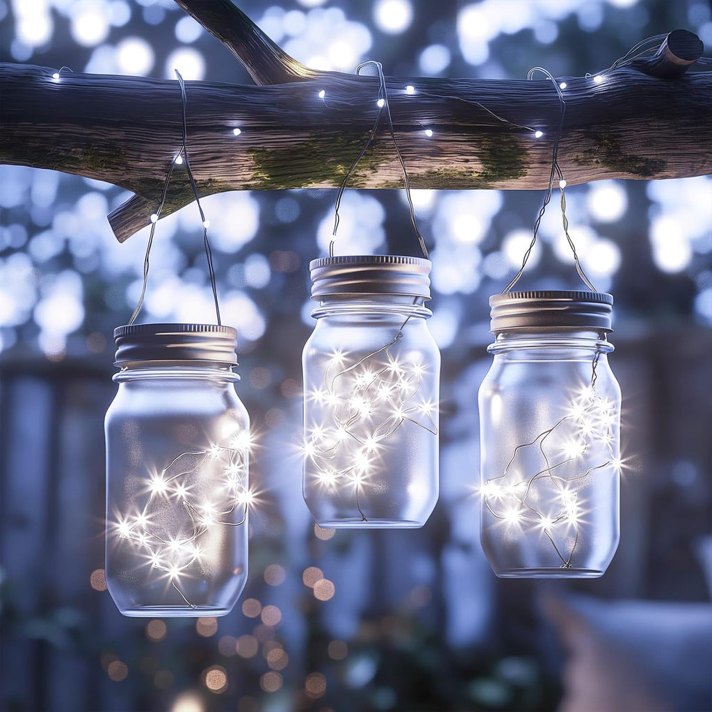 Minetom Fairy Lights - 100 LEDs 33 Feet Waterproof Silver Wire String Lights | Pure White for Indoor/Outdoor Decor