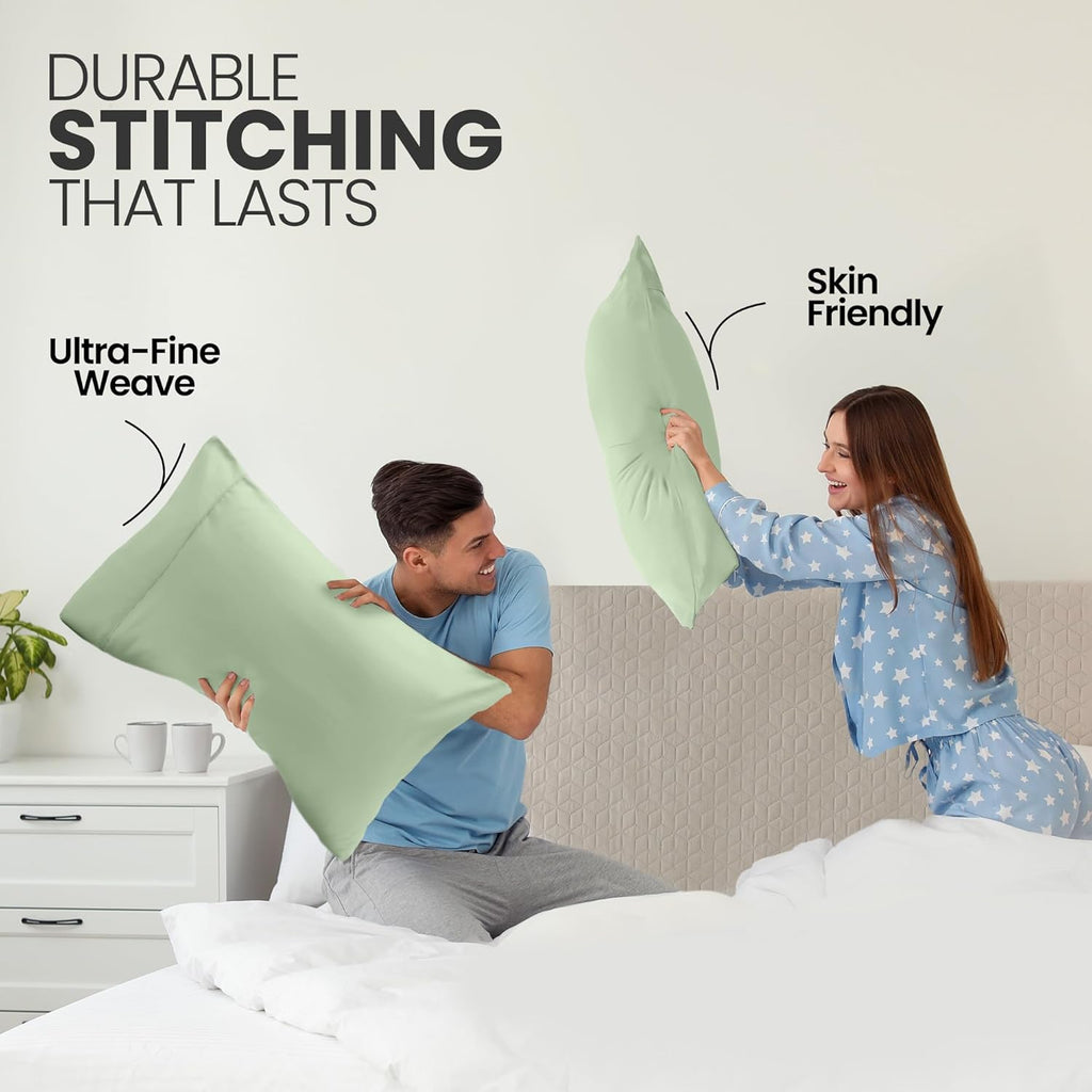 Utopia Bedding King Pillow Cases - Soft Brushed Microfiber - 2 Pack, 20 X 40 Inches, Sage Color