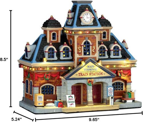 Lemax Village Collection - Main Terminal Train Station #75194 | Charming Holiday Decor Piece