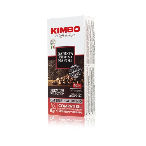 KIMBO Barista Espresso Napoli Coffee Capsules - Intensity 10 Medium-Dark Roast | 100 Count Compatible with Nespresso