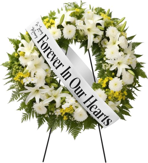 Fanfanwin Funeral Sash - Memorial Ribbon for Celebration of Life | 58x4'' White, Forever in Our Hearts
