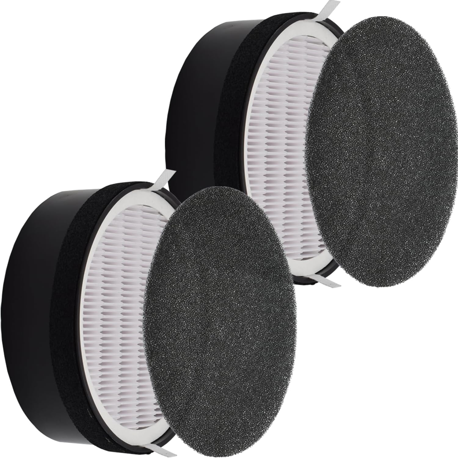 HIHEPA 2-Pack LV-H132-RF Air Filters: Replacement for Levoit LV-H132 Air Purifier - H13 True HEPA & Activated Carbon 3-in-1, Reduce Odor & Pet Dander for Bedroom Office