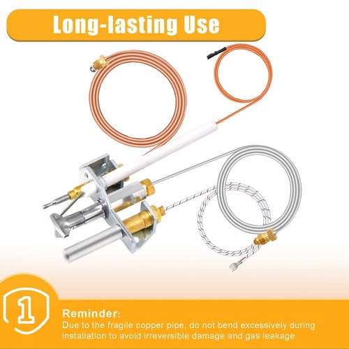 Criditpid 4021-732 Natural Gas (NG) Pilot Assembly for Heatilator GNDC33 GNDC36 GNDC30 GCDC60 GNBC36, Quadrafire, Heat-n-Glo Fireplace, 25660 Pilot Assembly Replacement with Thermopile, Thermocouple