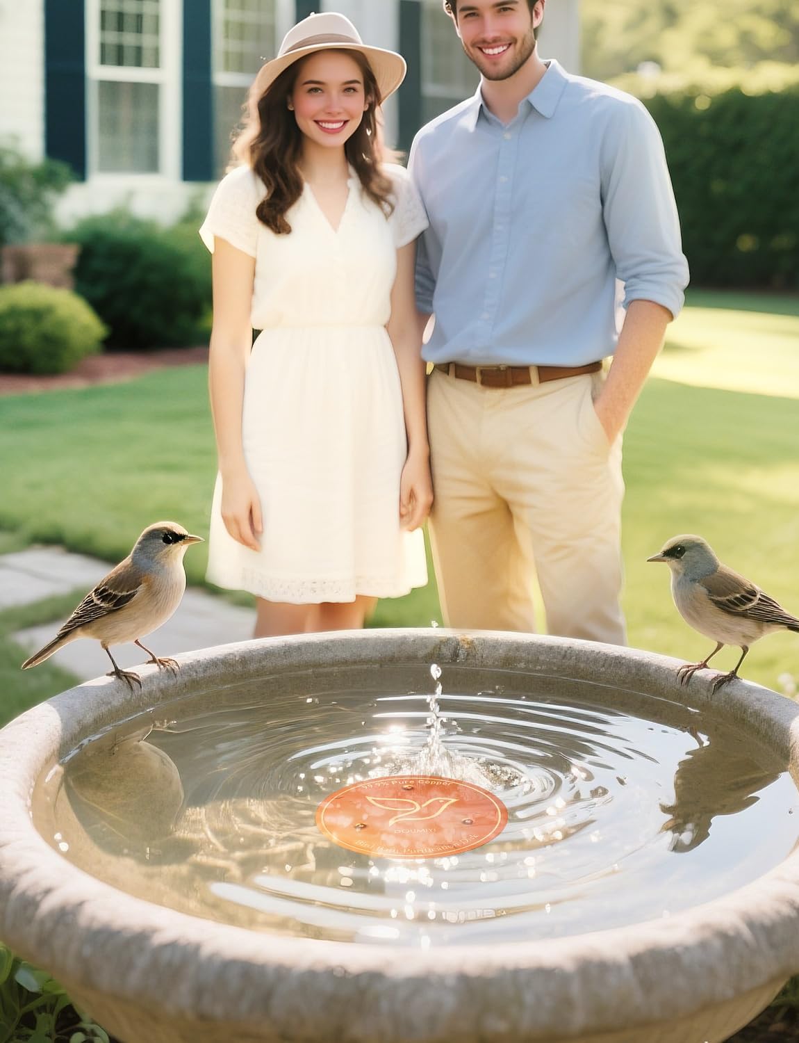 Nature’s Purifier 2-Pack Copper Bird Bath Cleaning Disks - 99.9% Pure Copper, 0.6mm Thick