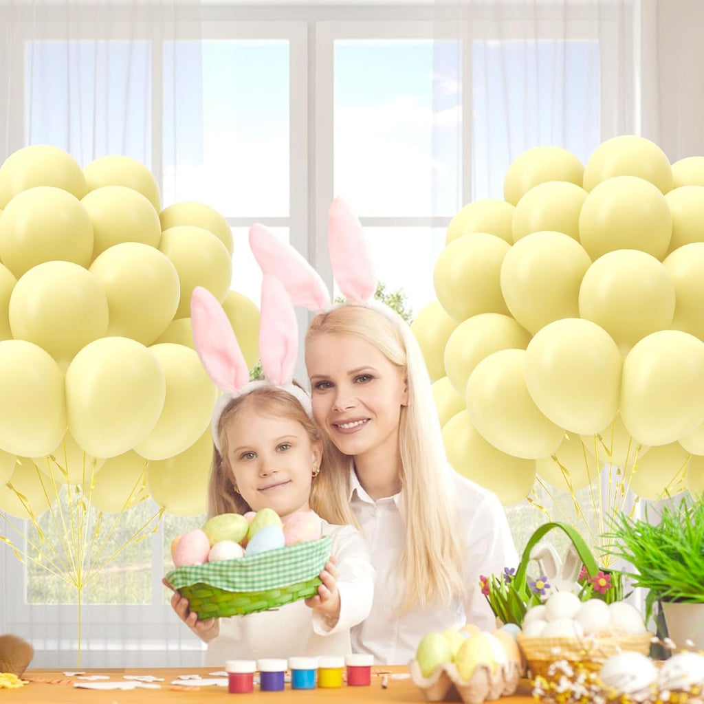 Pastel Yellow Balloons - 12-Inch Light Yellow Latex Balloons | 50-Pack for Gender Reveal & Baby Shower Decor