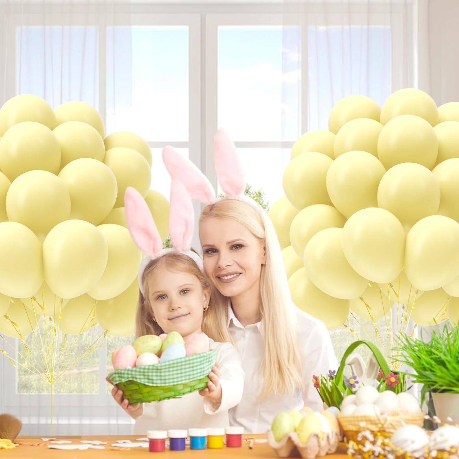 Pastel Yellow Balloons - 12-Inch Light Yellow Latex Balloons | 50-Pack for Gender Reveal & Baby Shower Decor