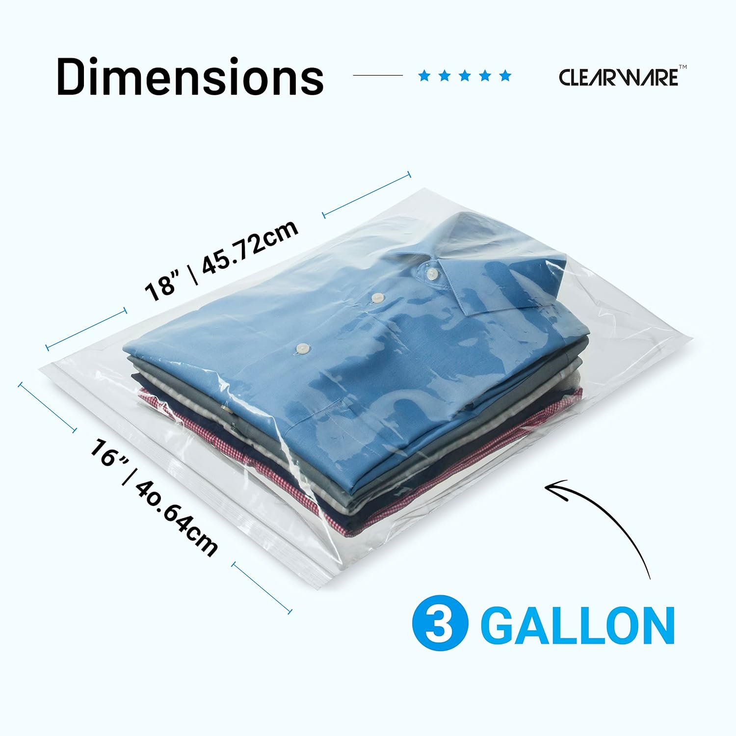 Storage Solutions | 12 Large Zipper Top Bags - 3 Gallon, 16" x 18", BPA-Free, Durable for Clothes & Travel