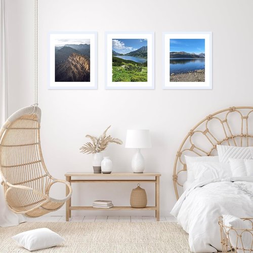 JCJMY 20x25 Picture Frame - Display 16x20 Photos with Mat or 20x25 Without Mat | White Wall Hanging Design