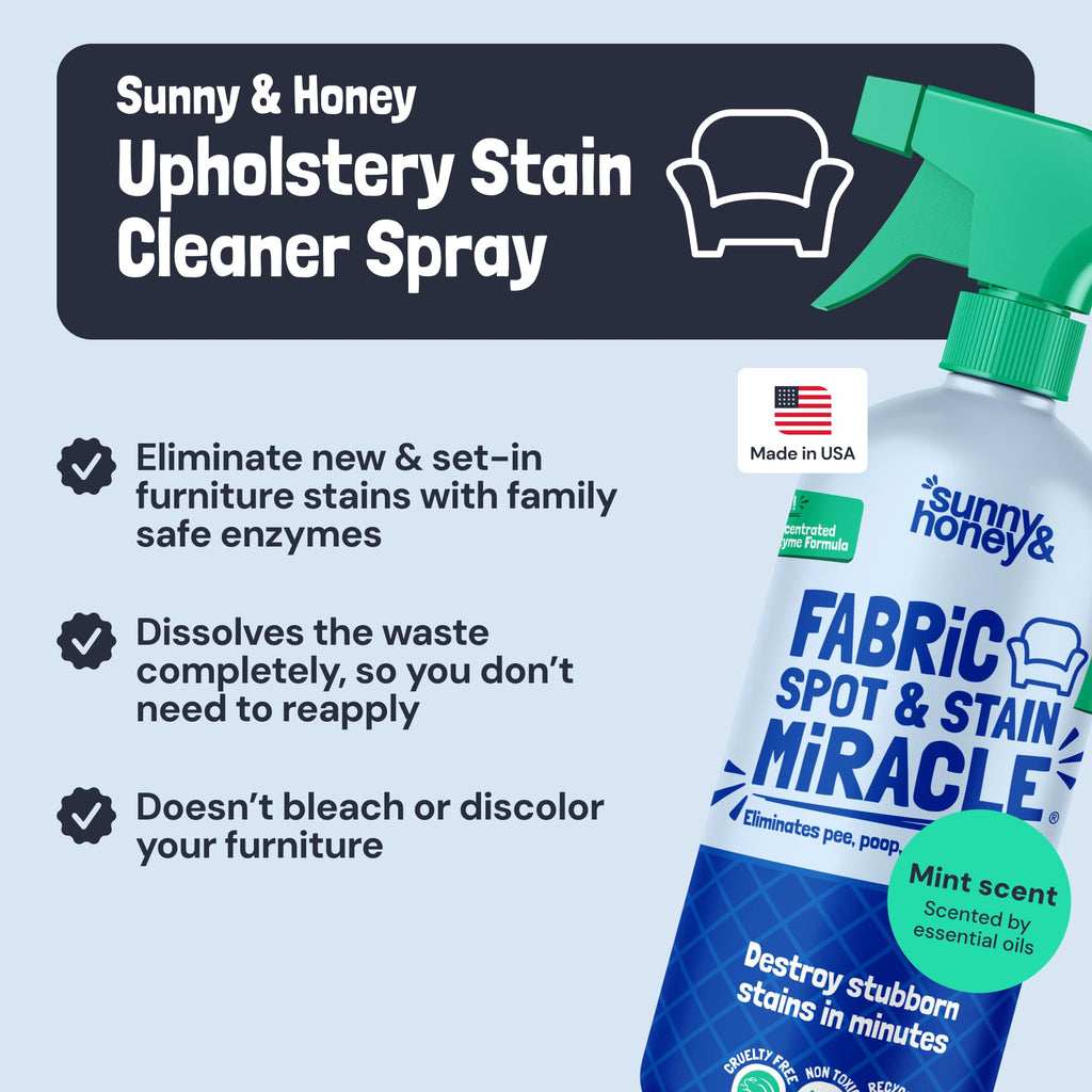 Sunny & Honey Upholstery Cleaner Spray for Furniture & Fabrics, 32floz Mint