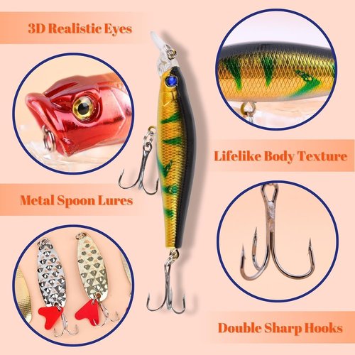 Fisherman Fishing Advent Calendar 2025 - 24 Days Countdown Gift Box for Bass & Trout Lures